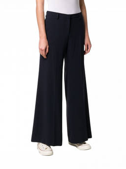 Alberto Biani - Navy Blue Wide Leg Cady Trouser