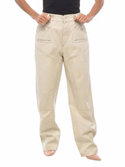Isabel Marant - Beige Straight Flat Front Pant