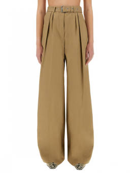 Dries Van Noten - Beige Flared Pleated Pant