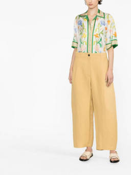 Studio Nicholson - Yellow Wide Leg Cropped Trouser (26)