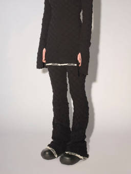 Ambush - Black High Waist Flared Knit Trouser