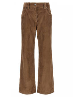 Brunello Cucinelli - Brown Straight Flat Front Pant
