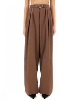 Dries Van Noten - Brown Loose Pleated Pant (28)