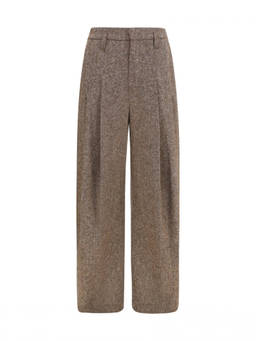 Brunello Cucinelli - Brown Relaxed Pleated Pant