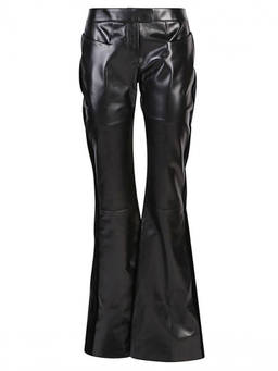 Tom Ford - Black Flared Leather And Velvet Trouser (28)