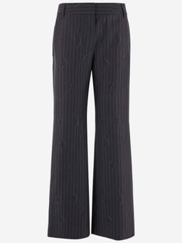 OFF-WHITE - Grey Pinstriped Trouser (30)