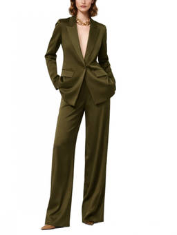 Max Mara - Dark Green Tailored Pleated Pant (30)