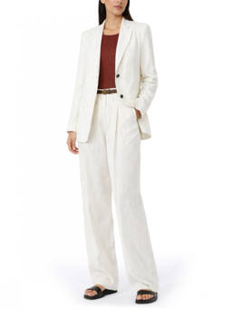 Max Mara - White Straight Pleated Pant (30)