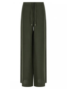 Max Mara - Dark Green Straight Drawstring Pant (30)