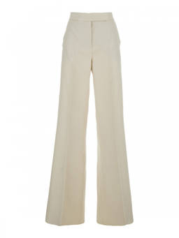 Max Mara - Off White Regular Flat Front Pant (30)