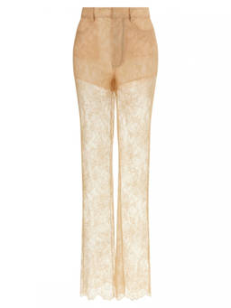 GIUSEPPE DI MORABITO - Beige Flared Lace Pant (26)