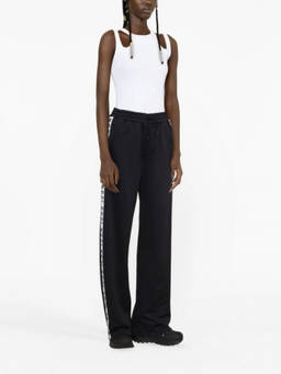 Dsquared2 - Black Logo-Tape Wide-Leg Track Pant