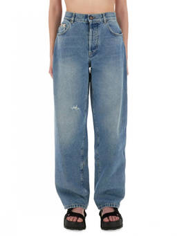 Moschino - Denim Loose Flat Front Pant