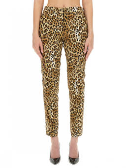 Moschino - Leopard Slim Flat Front Pant