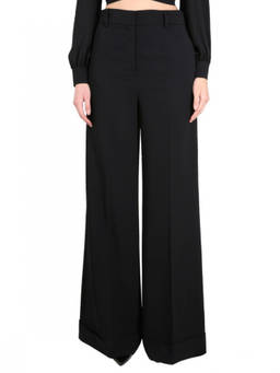 Moschino - Black Wide Leg Flat Front Pant