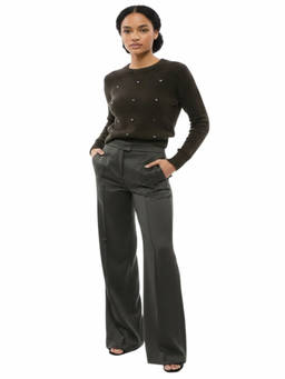 Sa Su Phi - Dark Grey Tailored Flat Front Pant