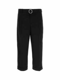 Jil Sander - Black Wool Gabardine Belted Trouser