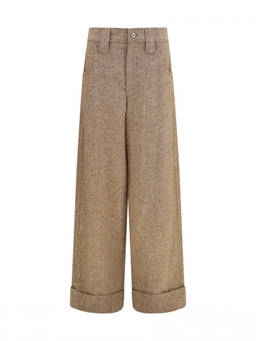 Brunello Cucinelli - Beige Straight Flat Front Pant