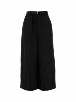 Sacai - Black Embroidered Wide-Leg Pant (30)