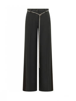 Pinko - Black Relaxed Flat Front Pant (26)