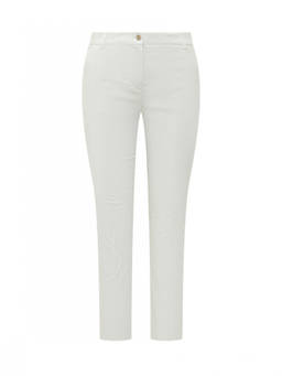 Pinko - White Slim Flat Front Pant