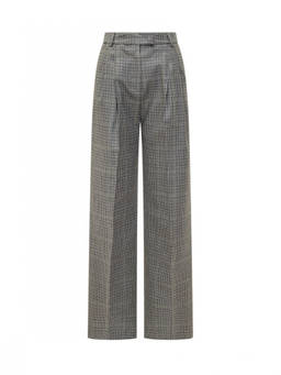 Des Phemmes - Grey Tailored Checks Pleated Pant