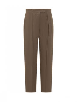 Ferragamo - Olive Green Tailored Flat Front Pant