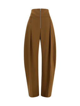 Ferragamo - Brown Tapered Pleated Pant