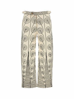 BODE - Beige Embroidered Quillwork Pant (28)