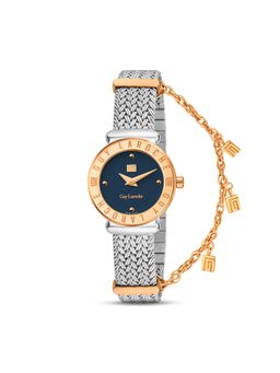 Guy Laroche - Navy Blue Dial Womens Swiss Made Analog Watch with attached Chain - GLWLG0000913 (M)