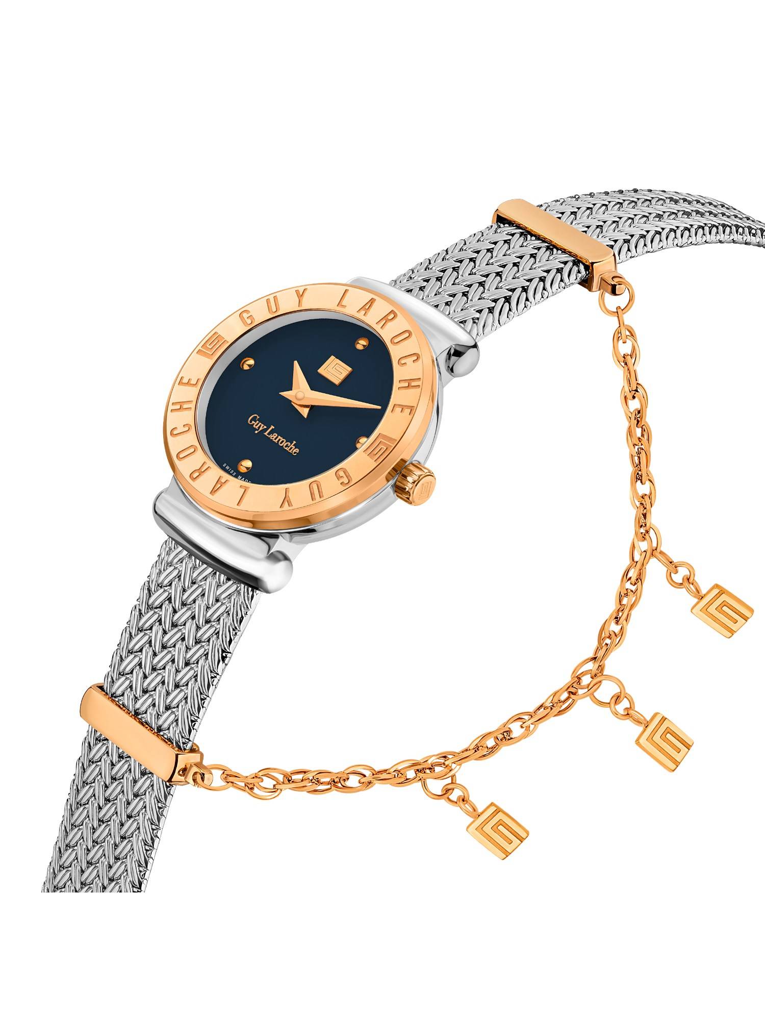 Buy Guy Laroche Navy Blue Dial Womens Swiss Made Analog Watch with