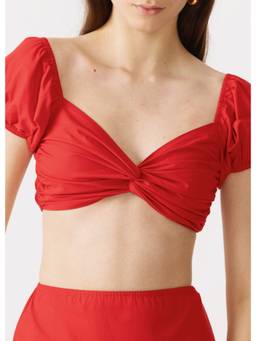 NEF'S Finds - Red Amy Solid Crop Top
