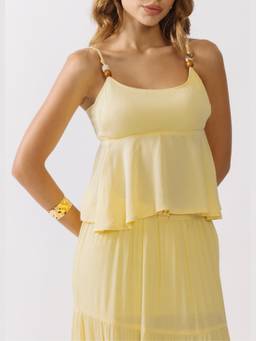 NEF'S Finds - Yellow Butter Peplum Top