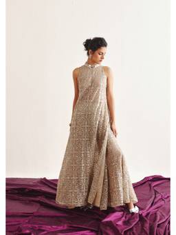 Twenty Nine - Hi Neck Long Sleeveless Kurta with Sharara