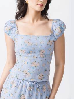 NEF'S Finds - Blue Ella Floral Printed Top