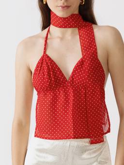 NEF'S Finds - Red Polka Dots Lolita Crop Top