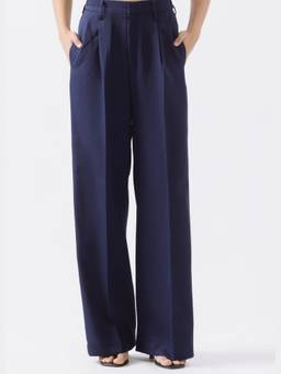NEF'S Finds - Navy Blue Solid Trousers