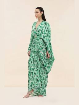 Taangerine Tiger - Green Zeph Kaftan with Belt