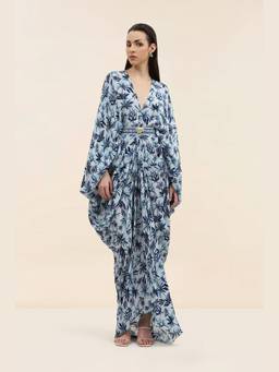 Taangerine Tiger - Blue Zeph Kaftan with Belt