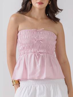 NEF'S Finds - Pink Rosie Peplum Top