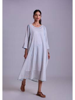 Rangsutra - Suhani Blue A-Line Cotton Dress
