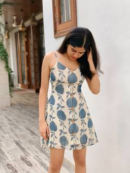 Shubh Shree Studio - Blue Back Tie-Up Dress