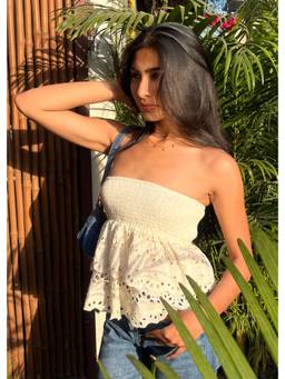 Shubh Shree Studio - Women Beige Vanilla Lace Top