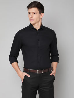 Bruun & Stengade - Black Solid Cutaway Collar Shirt