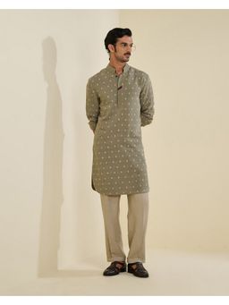 S&N by Shantnu Nikhil - Men Green Linen Kurta
