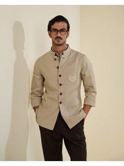 S&N by Shantnu Nikhil - Men Beige Nehru Jacket