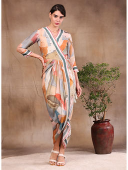Soup by Sougat Paul - Printed Overlap Dress