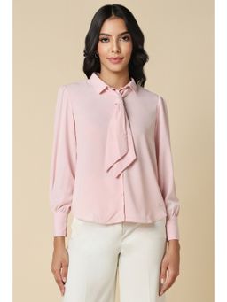 Allen Solly - Women Pink Solid Full Sleeves Regular Fit Formal Shirt