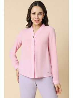 Allen Solly - Women Pink Solid Full Sleeves Regular Fit Formal Shirt
