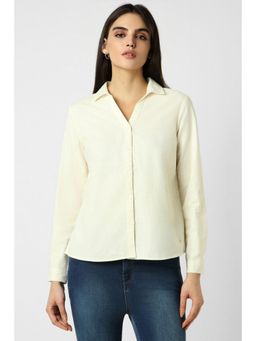 Van Heusen - Women Yellow Solid Full Sleeves Regular Fit Casual Shirt